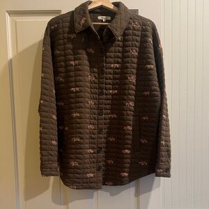 Brand new Madewell floral quilted shirt jacket